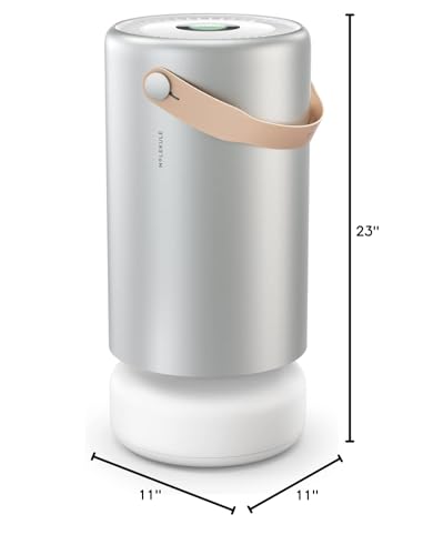 Molekule Air Pro | Air Purifier for Large Rooms up to 1000 sq. ft. w/PECO-HEPA Tri-Power Technology, for Allergens, Smoke, Mold, Bacteria, Viruses & Pollutants for Clean Air - Silver, Alexa-Compatible